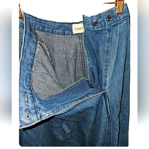 Calvin Klein Blue Denim Midi Skirt - Picture 4 of 6